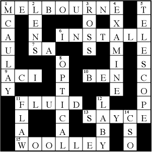 australia crossword. australia crossword.